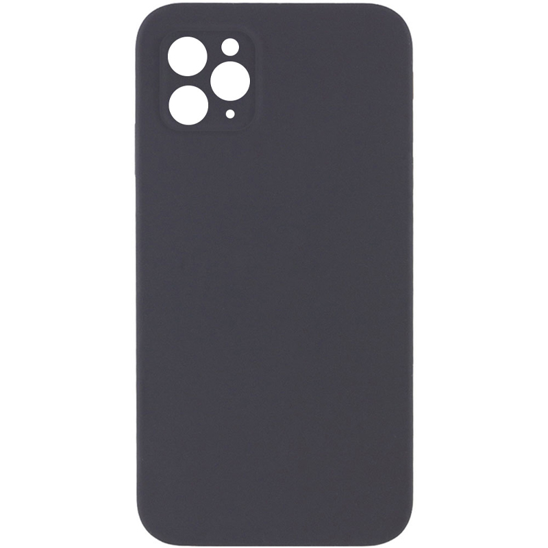 Silicone Case Square Full Camera Protective (AA) NOLOGO для Apple iPhone 11 Pro Max (6.5") (Сірий / Dark Gray)
