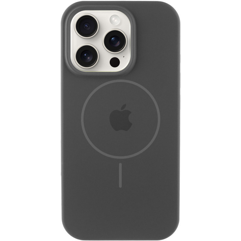 Чехол Silicone Case Full Protective (AA) with MagSafe для Apple iPhone 15 Pro (6.1") (Серый / Dark Gray)
