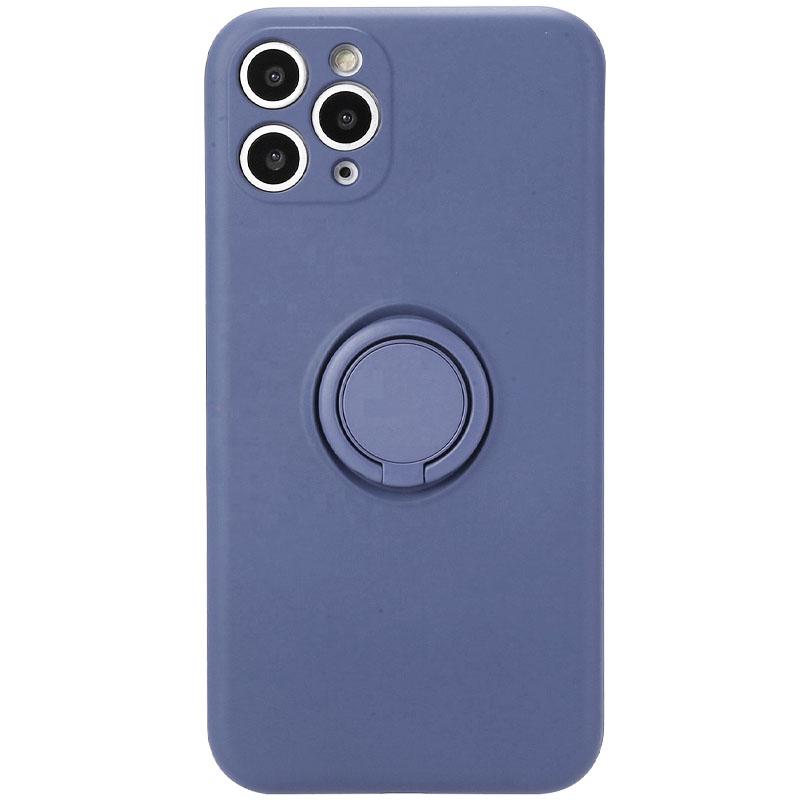 Чехол TPU Candy Ring Full Camera для Apple iPhone 12 Pro (6.1") (Серый / Lavender)