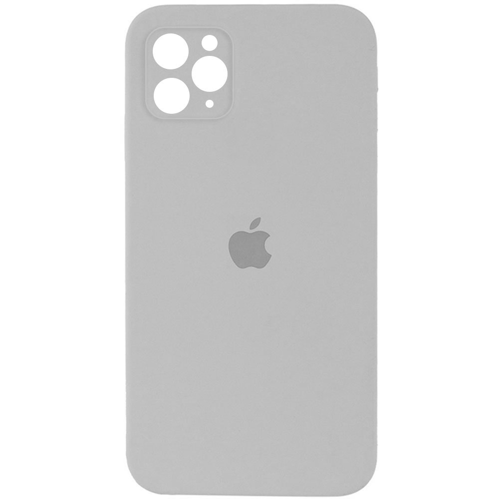 Чохол Silicone Case Square Full Camera Protective (AA) для Apple iPhone 11 Pro Max (6.5") (Сірий / Light Grey)