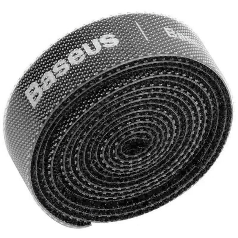 Стрічка липучка Baseus Colourful Circle Velcro strap (1m) (ACMGT-E) (Сірий)