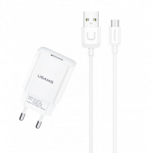 СЗУ USAMS T21 Charder kit - T18 single USB + Uturn MicroUSB cable