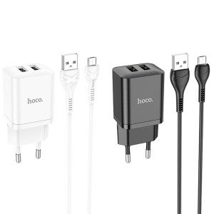 СЗУ Hoco N25 Maker (2USB-A) + USB to MicroUSB