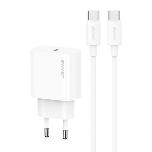 СЗУ Usams US-CC226 Kit-Yi Ser. 20W (1USB-C) + кабель Type-C to Type-C