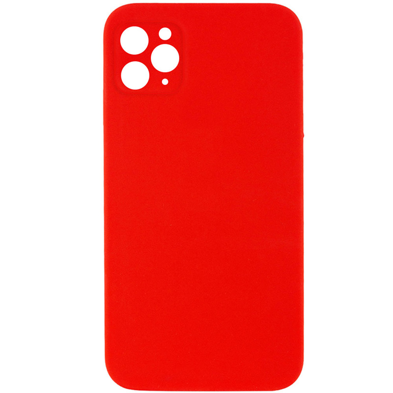 Silicone Case Square Full Camera Protective (AA) NOLOGO для Apple iPhone 11 Pro Max (6.5") (Червоний / Red)