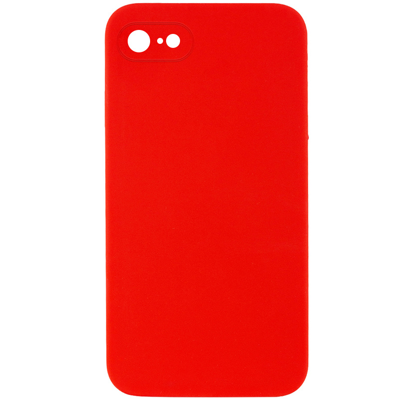 Silicone Case Square Full Camera Protective (AA) NOLOGO для Apple iPhone 7 / 8 / SE (2020) (4.7") (Красный / Red)