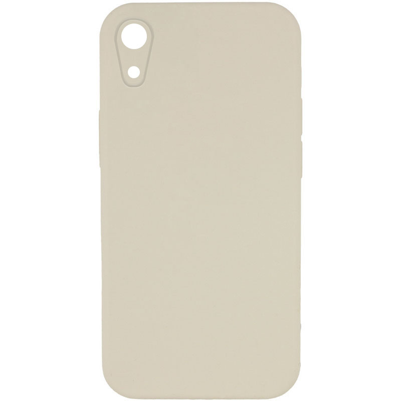 Silicone Case Square Full Camera Protective (AA) NOLOGO для Apple iPhone XR (6.1") (Бежевий / Antigue White)