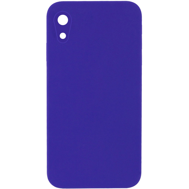 Silicone Case Square Full Camera Protective (AA) NOLOGO для Apple iPhone XR (6.1") (Фіолетовий / Ultra Violet)