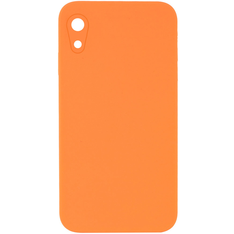 Silicone Case Square Full Camera Protective (AA) NOLOGO для Apple iPhone XR (6.1") (Помаранчевий / Papaya)