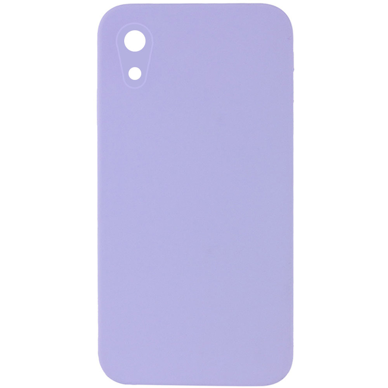 Silicone Case Square Full Camera Protective (AA) NOLOGO для Apple iPhone XR (6.1") (Сиреневый / Dasheen)