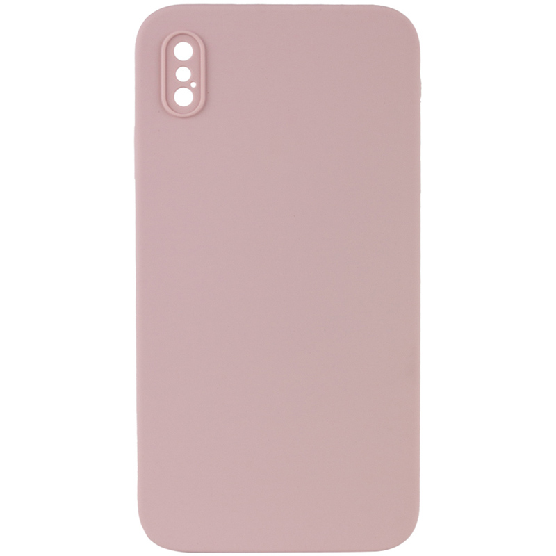 Silicone Case Square Full Camera Protective (AA) NOLOGO для Apple iPhone XS Max (6.5") (Рожевий / Pink Sand)