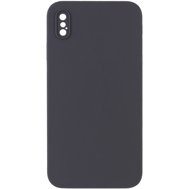 Silicone Case Square Full Camera Protective (AA) NOLOGO для Apple iPhone XS Max (6.5") (Сірий / Dark Gray)