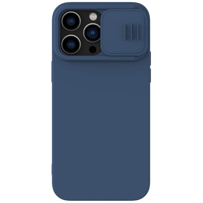 Силиконовая накладка Nillkin Camshield Silky для Apple iPhone 14 Pro Max (6.7") (Синий)