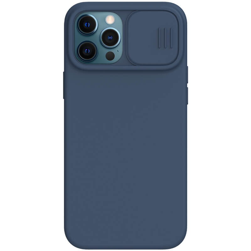 Силиконовая накладка Nillkin Camshield Silky Magnetic для Apple iPhone 12 Pro / 12 (6.1") (Синий)
