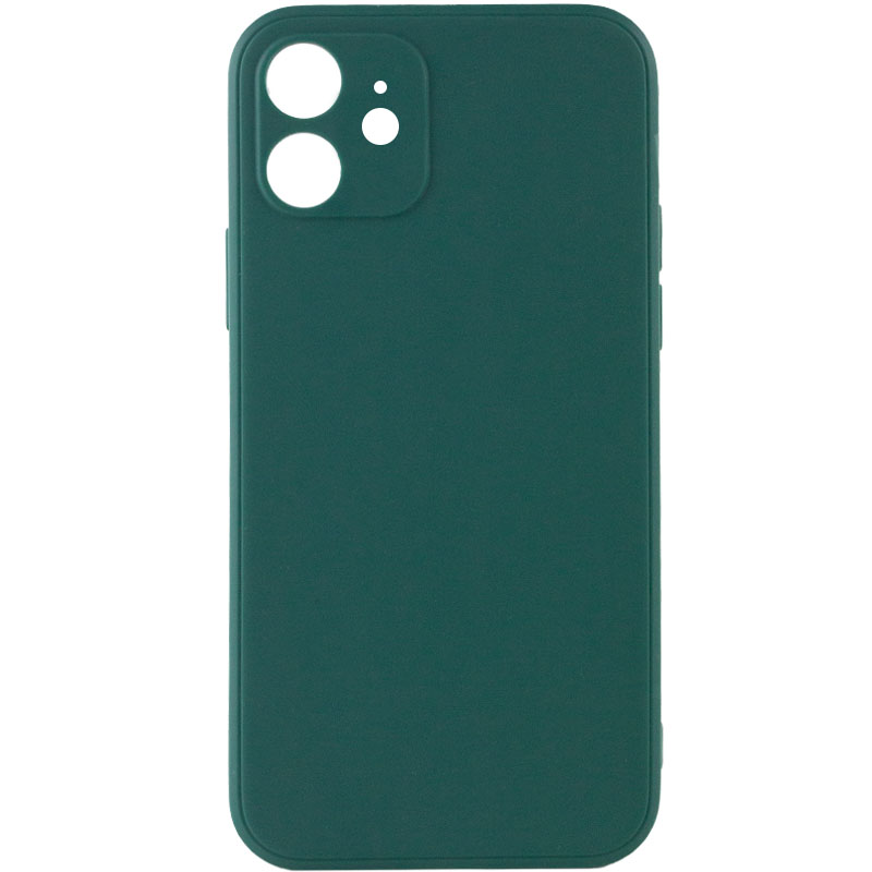 Силиконовый чехол Candy Full Camera для Apple iPhone 12 (6.1") (Зеленый / Forest green)