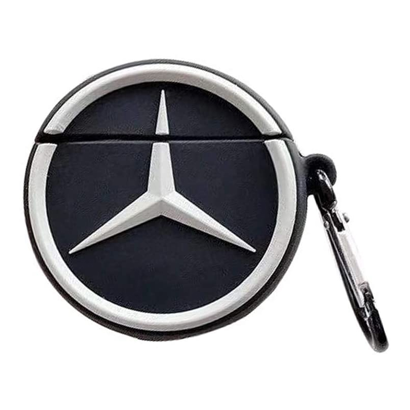 Силиконовый футляр Brand для наушников AirPods 1/2 + карабин (Mercedes)