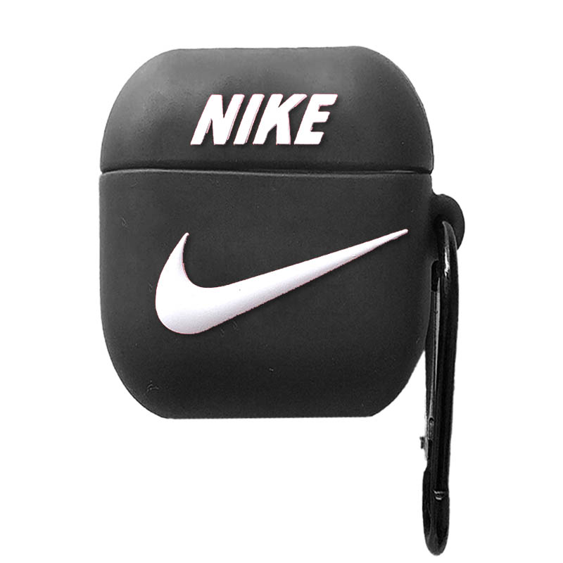 Силіконовий футляр Brand для навушників AirPods 1/2 + карабін (Nike Black)