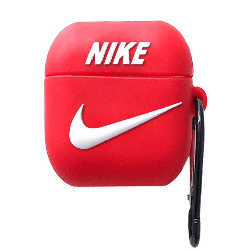 Силіконовий футляр Brand для навушників AirPods 1/2 + карабін (Nike Red)