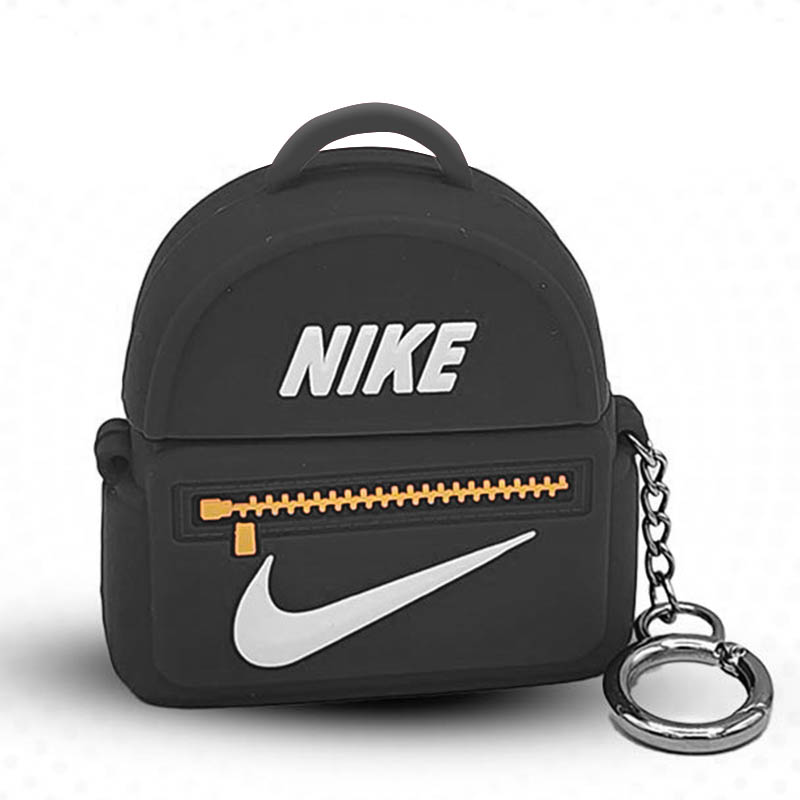 Силиконовый футляр Brand для наушников AirPods 1/2 + кольцо (Nike Bag Black)