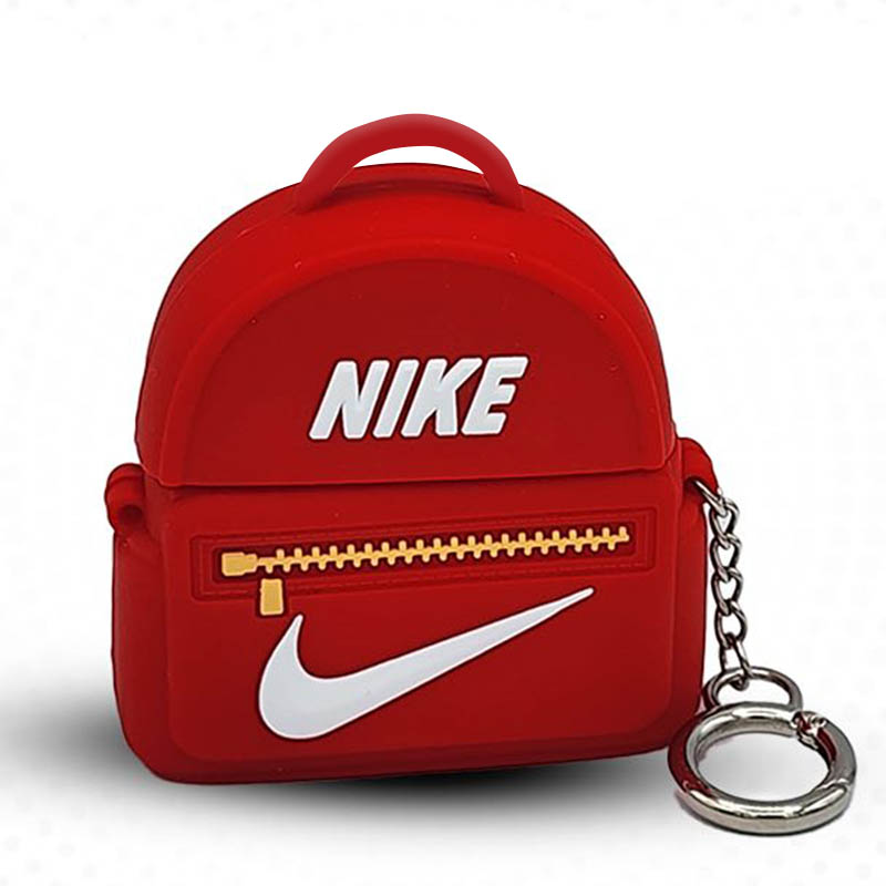 Силиконовый футляр Brand для наушников AirPods 1/2 + кольцо (Nike Bag Red)
