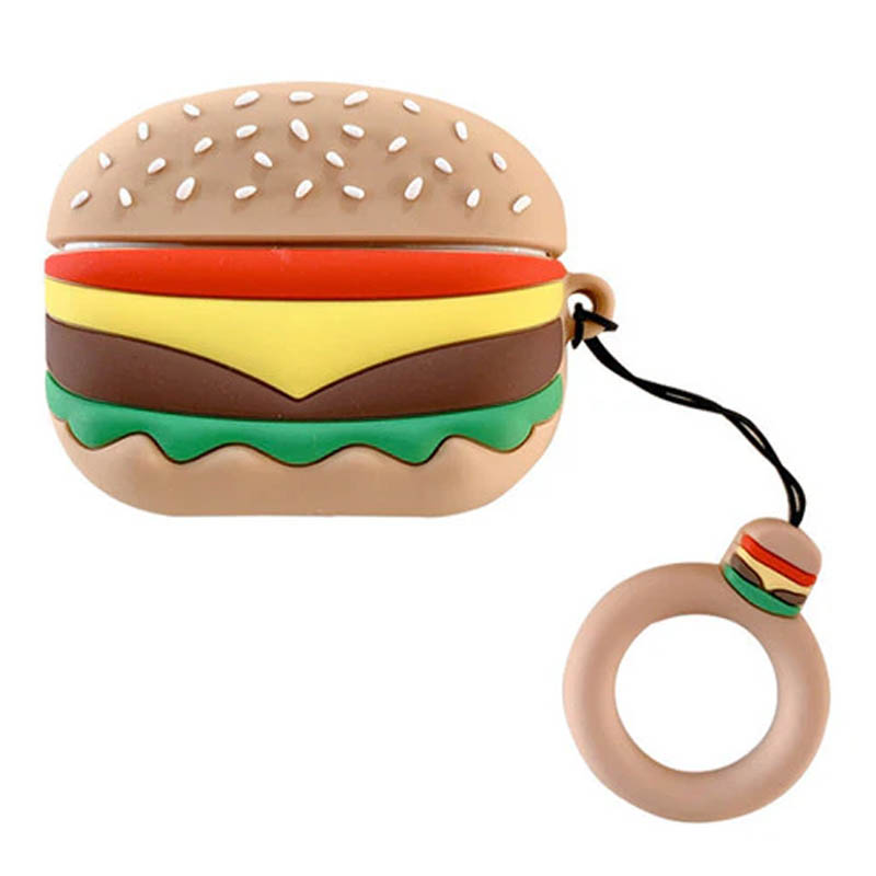 Силиконовый футляр Food для наушников AirPods 3 + кольцо (Бургер)