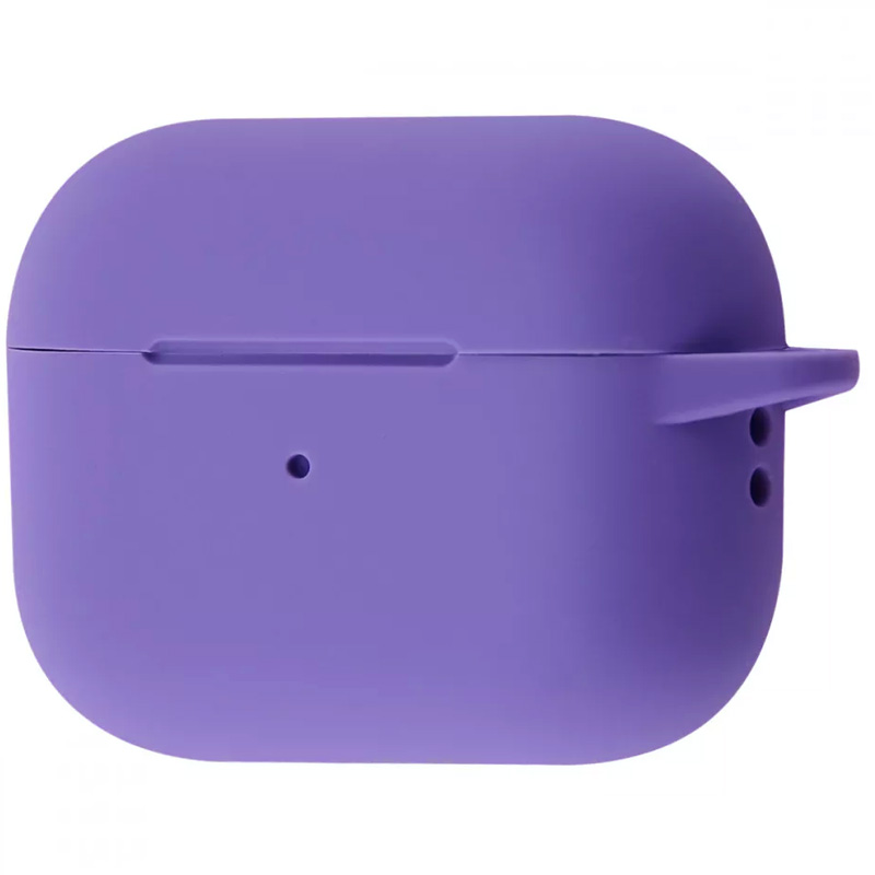 Силиконовый футляр New с карабином для наушников Airpods Pro 2 (Фиолетовый / Violet)