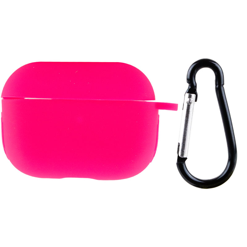 Силіконовий футляр New з карабіном для навушників Airpods Pro (Рожевий / Barbie pink)