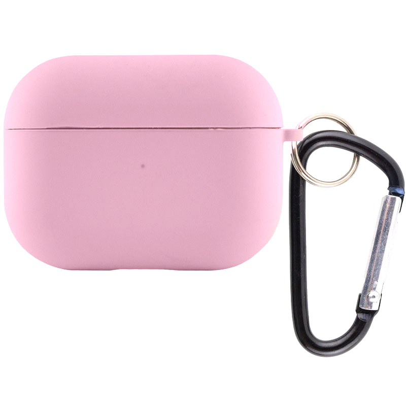 Силиконовый футляр с микрофиброй для наушников Airpods 3 (Розовый / Light pink)