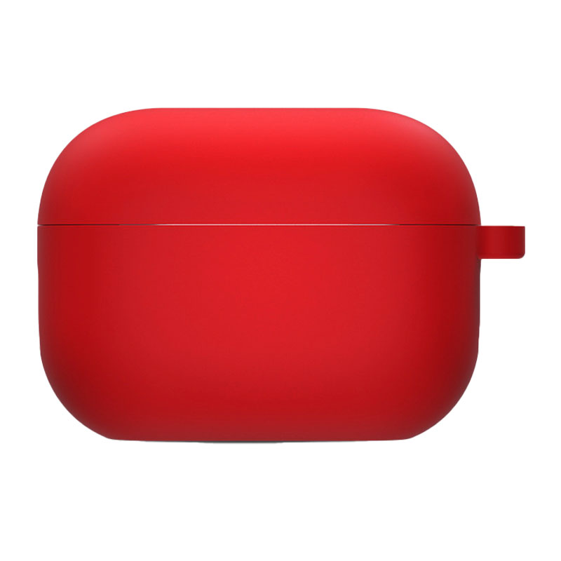 Силиконовый футляр с микрофиброй для наушников Airpods Pro 2 (Красный / Red)