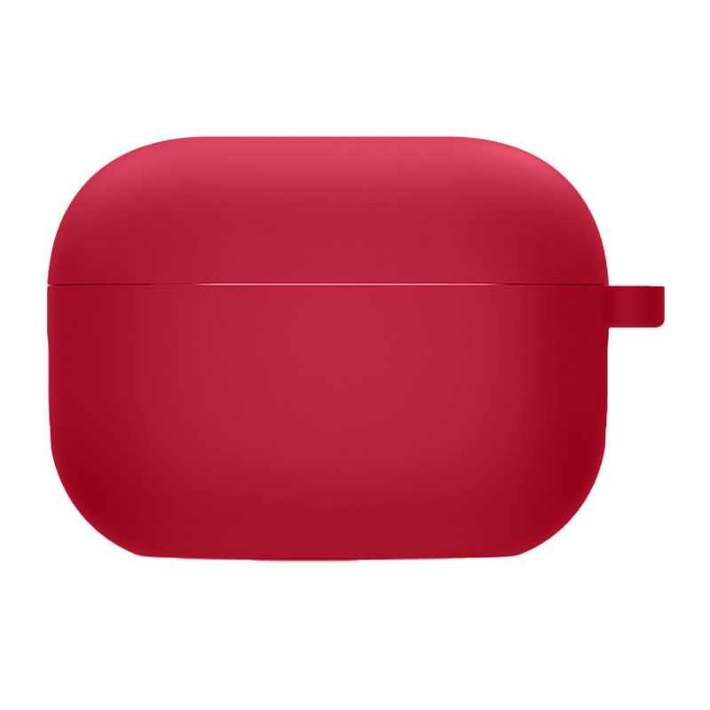 Силиконовый футляр с микрофиброй для наушников Airpods Pro 2 (Красный / Rose Red)