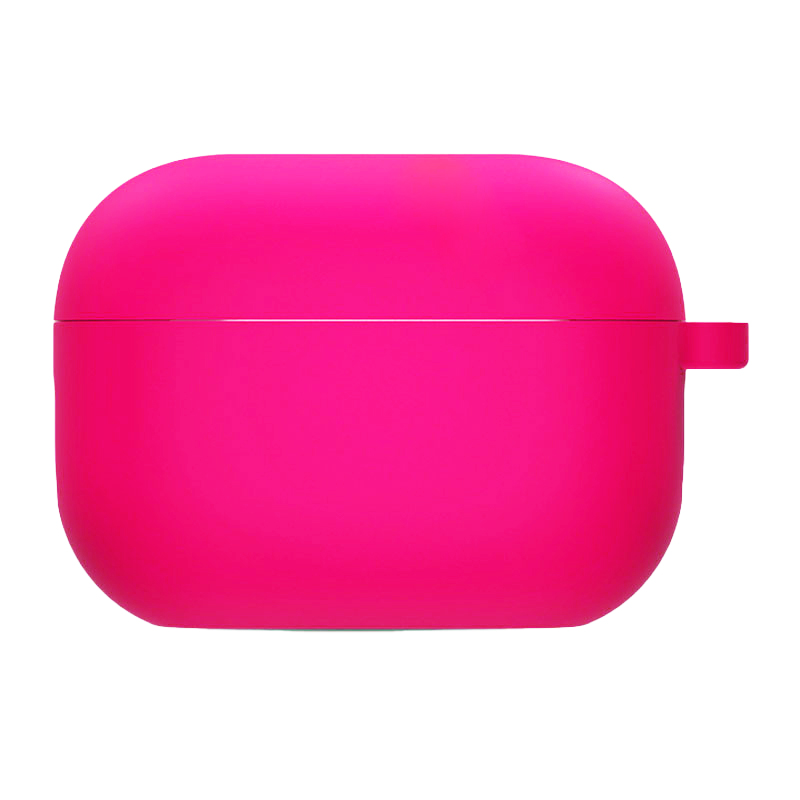 Силиконовый футляр с микрофиброй для наушников Airpods Pro 2 (Розовый / Barbie pink)