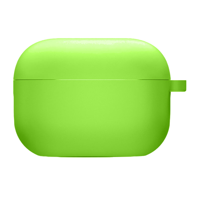 Силіконовий футляр з мікрофіброю для навушників Airpods Pro 2 (Салатовий / Neon green)