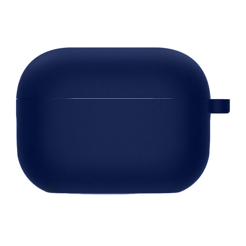 Силиконовый футляр с микрофиброй для наушников Airpods Pro 2 (Темно-синий / Midnight blue)