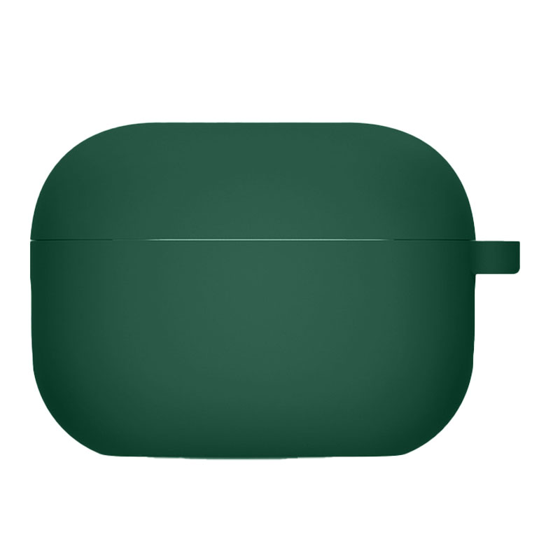 Силиконовый футляр с микрофиброй для наушников Airpods Pro 2 (Зеленый / Pine green)