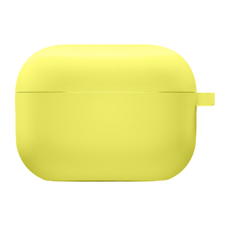 Силиконовый футляр с микрофиброй для наушников Airpods Pro 2 (Желтый / Bright Yellow)