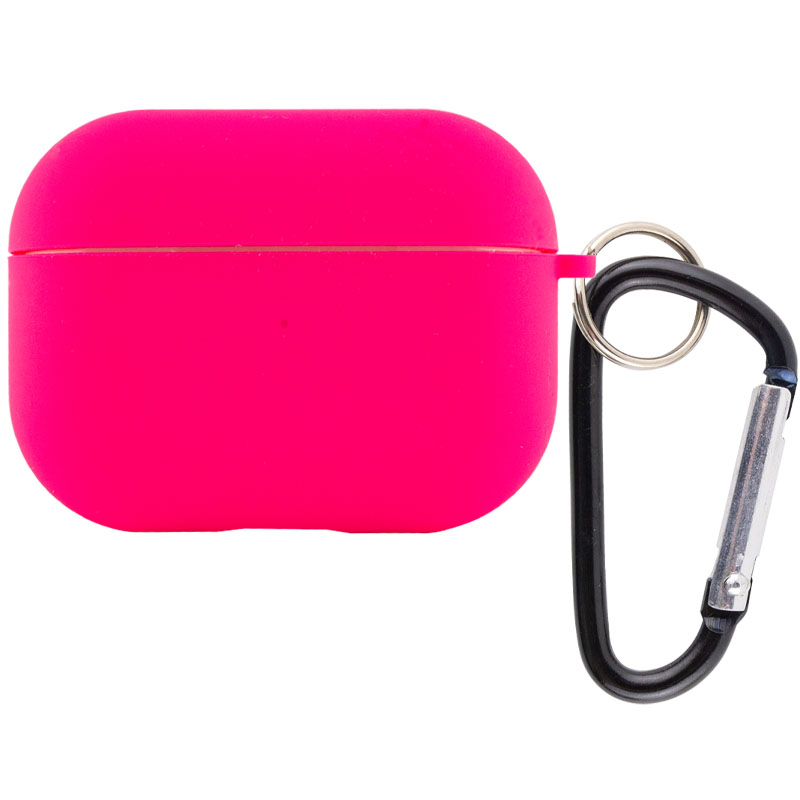 Силиконовый футляр с микрофиброй для наушников Airpods Pro (Розовый / Barbie pink)