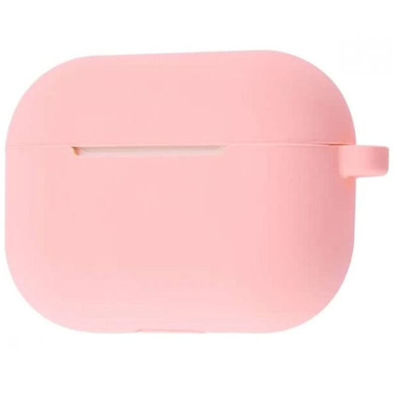 Силіконовий футляр Shock-proof для навушників AirPods Pro + карабін (Рожевий / Light pink)