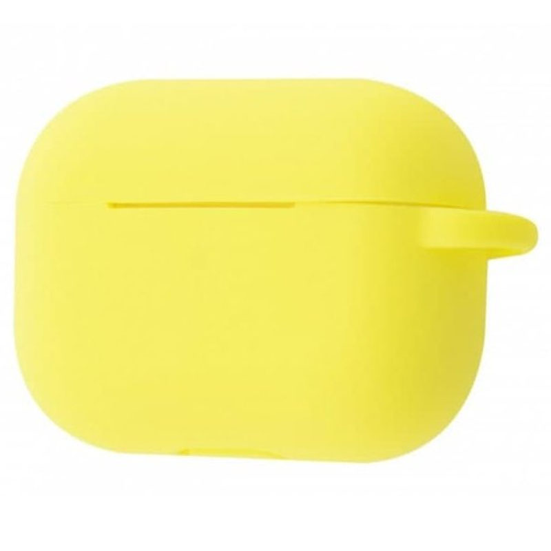 Силіконовий футляр Shock-proof для навушників AirPods Pro + карабін (Жовтий / Bright Yellow)