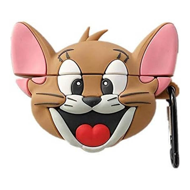 Силиконовый футляр Tom & Jerry series для наушников AirPods 3 + карабин (Джерри/Коричневый)