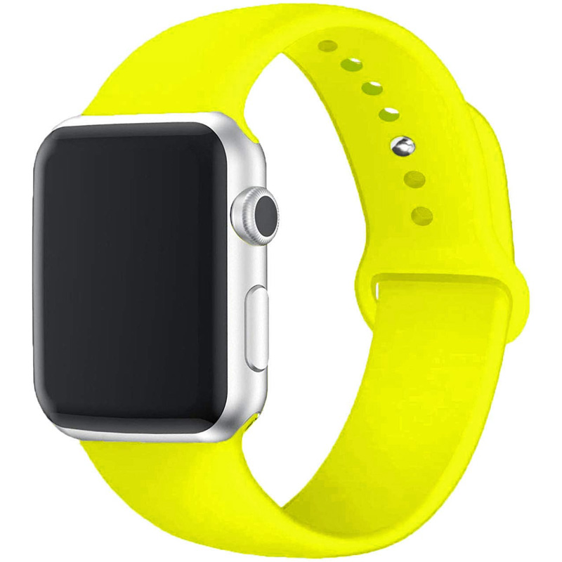Силиконовый ремешок для Apple watch 38mm/40mm/41mm (Желтый / Neon Yellow)
