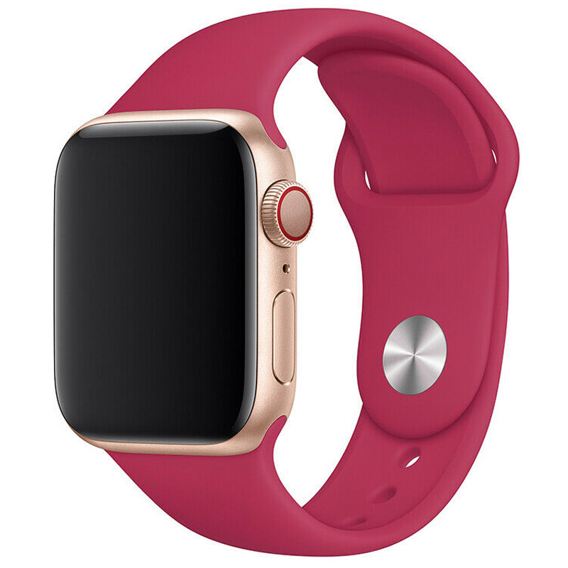 Силиконовый ремешок для Apple watch 42mm/44mm/45mm/49mm (Малиновый / Pomegranate)