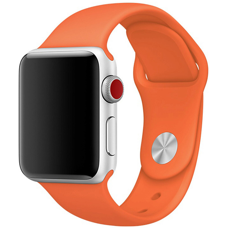 Силиконовый ремешок для Apple watch 42mm/44mm/45mm/49mm (Оранжевый / Apricot)