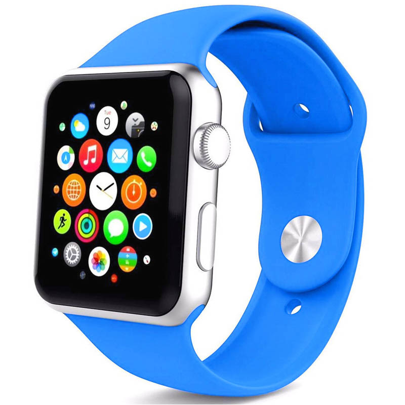 Силиконовый ремешок для Apple watch 42mm/44mm/45mm/49mm (Синий / Blue)