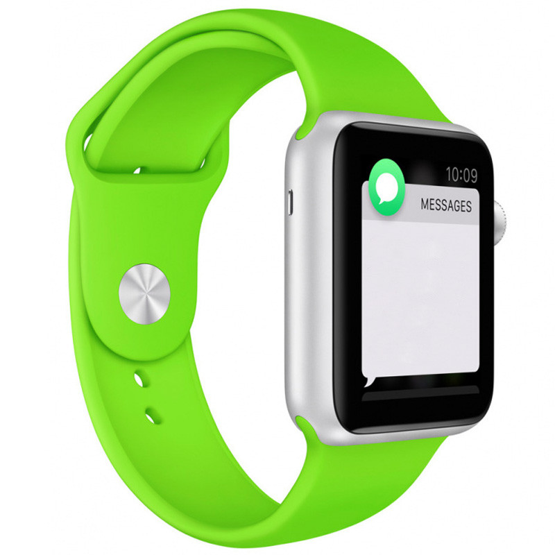 Силиконовый ремешок для Apple watch 42mm/44mm/45mm/49mm (Зеленый / Green)