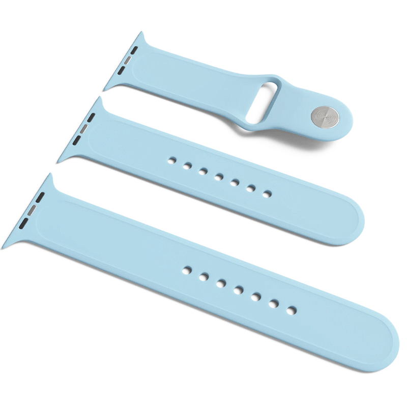 Силиконовый ремешок для Apple Watch Sport Band 38/40/41/42mm (S/M & M/L) 3pcs (Голубой / Lilac Blue)