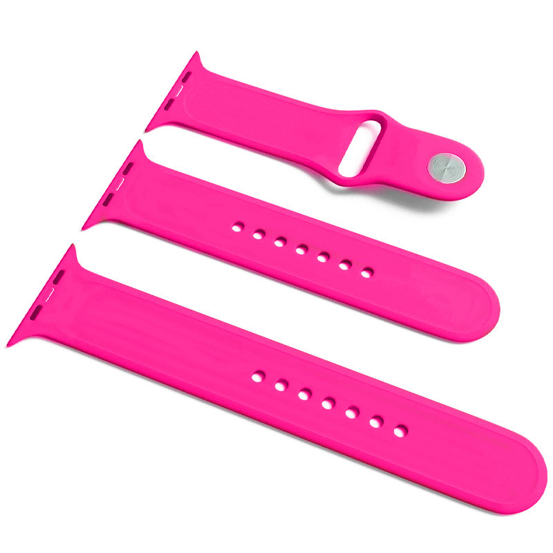 Силиконовый ремешок для Apple Watch Sport Band 38 / 40 / 41 (S/M & M/L) 3pcs (Розовый / Barbie pink)