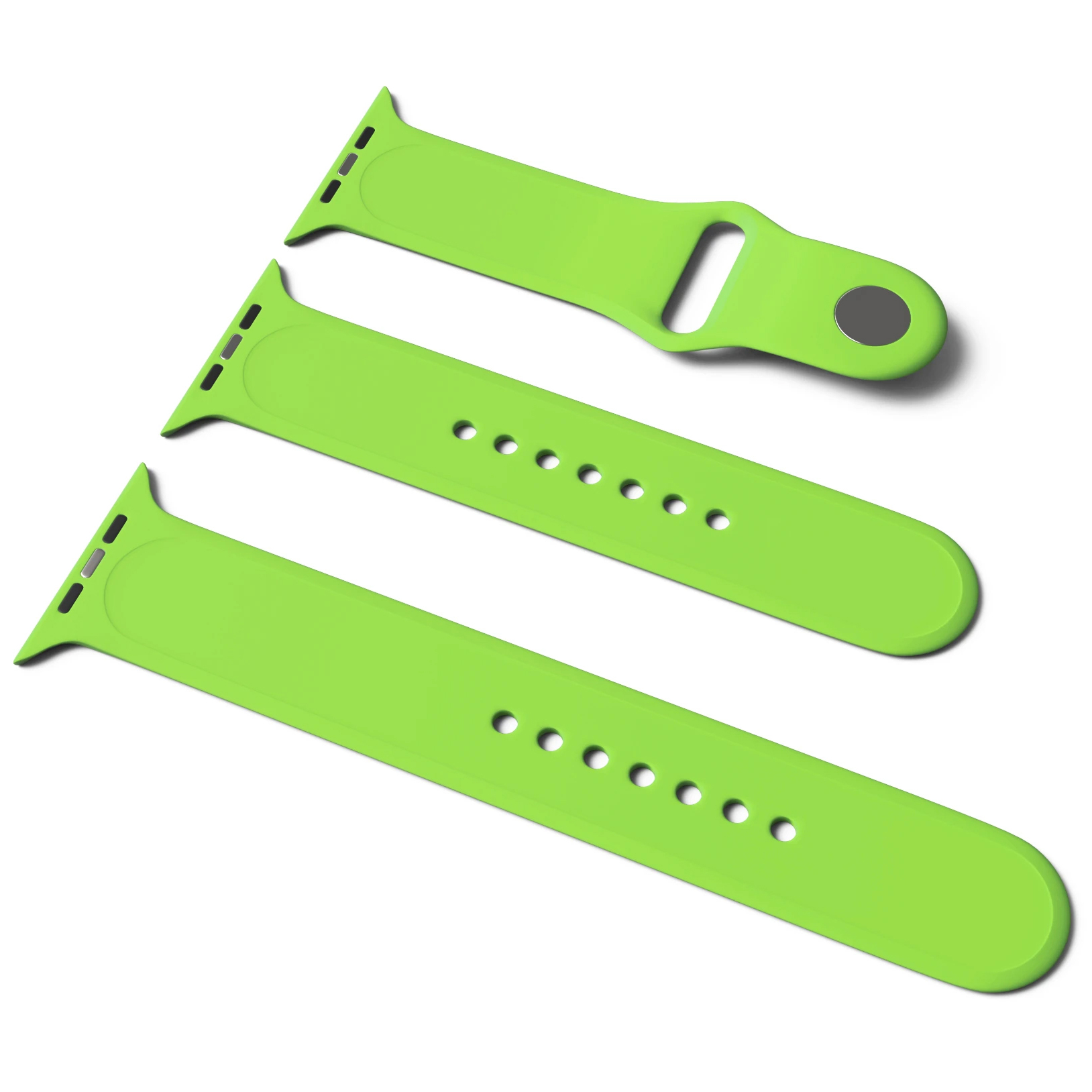 Силиконовый ремешок для Apple Watch Sport Band 42/44/45/46/49mm (S/M & M/L) 3pcs (Зеленый / Green)