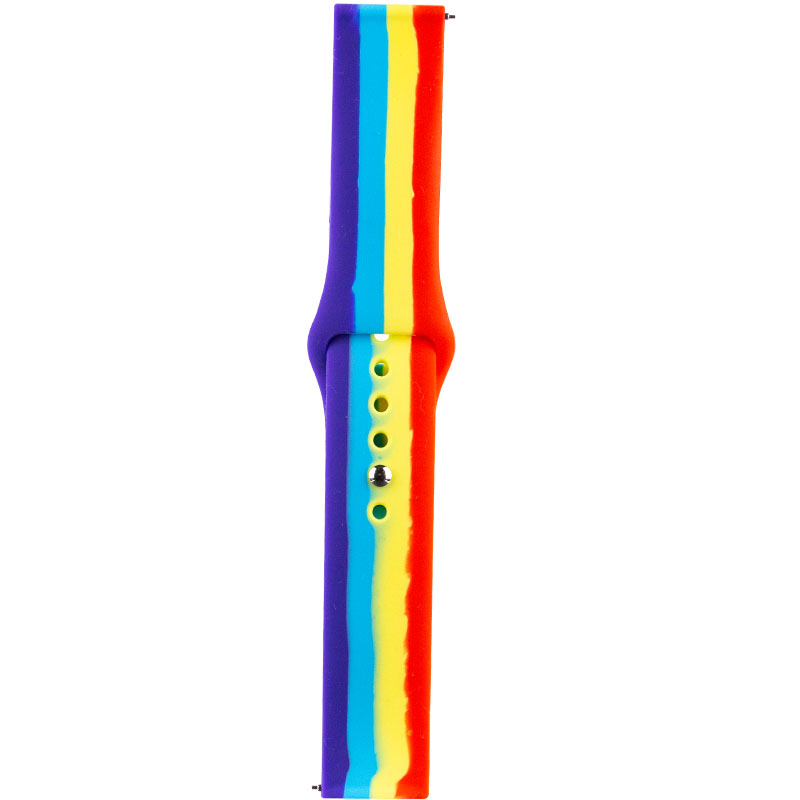 Силіконовий ремінець Rainbow для Xiaomi Amazfit/Samsung 20 mm (Червоний / фіолетовий)
