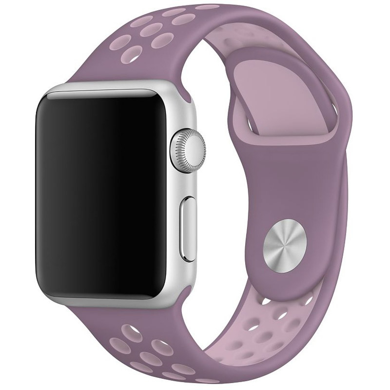 Силиконовый ремешок Sport+ для Apple watch 38mm / 40mm (lilac pride / Pink)