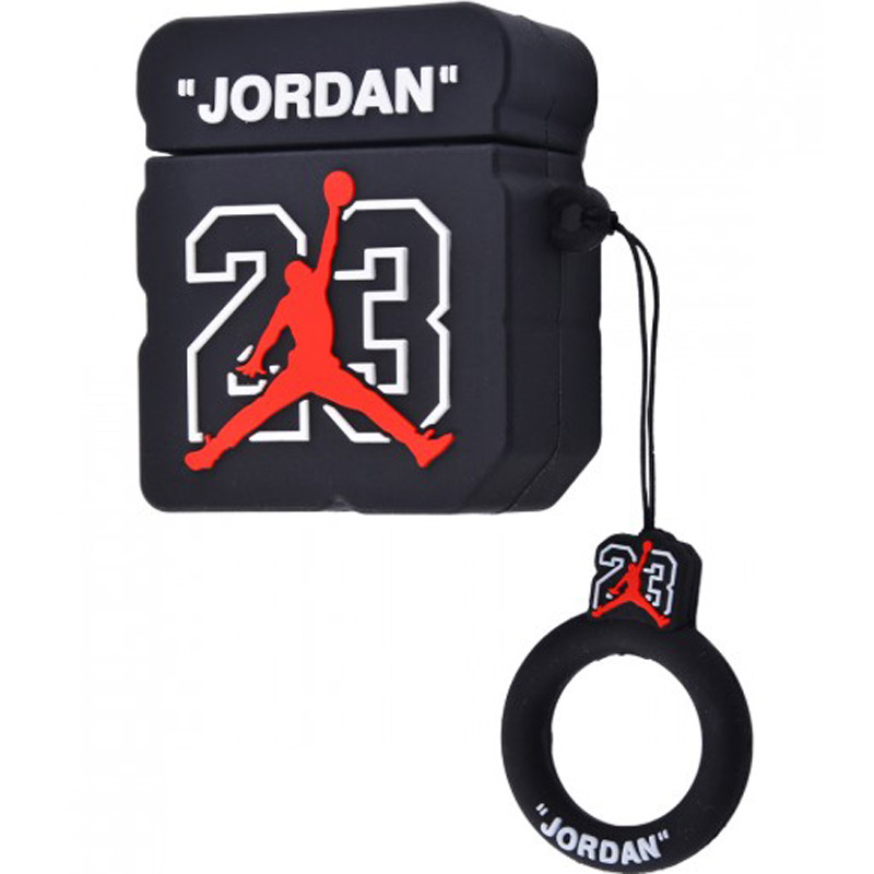 Силіконовий футляр Square case для навушників AirPods (Jordan 23 / чорний)